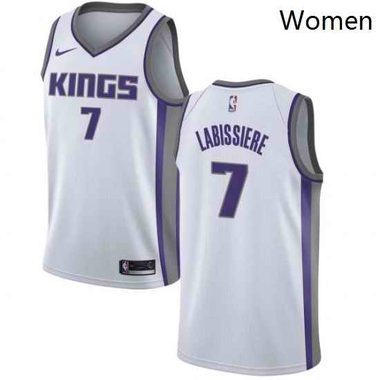 Womens Nike Sacramento Kings 7 Skal Labissiere Authentic White NBA Jersey Association Edition